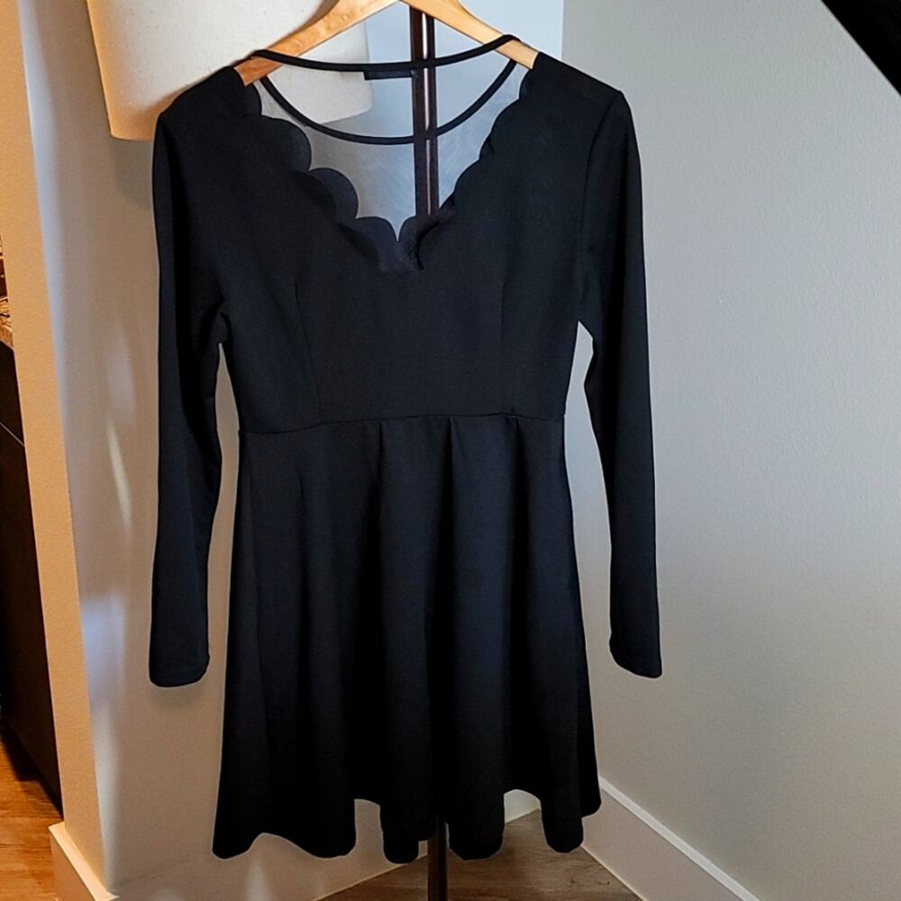 Scalloped skater dress Size L NWOT